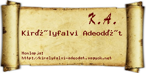 Királyfalvi Adeodát névjegykártya